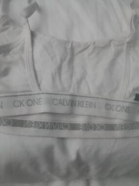 Calvin Klein White CK One Logo Bralette